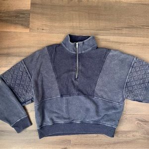 Wild Fable Navy Cropped Quarter Zip Size S